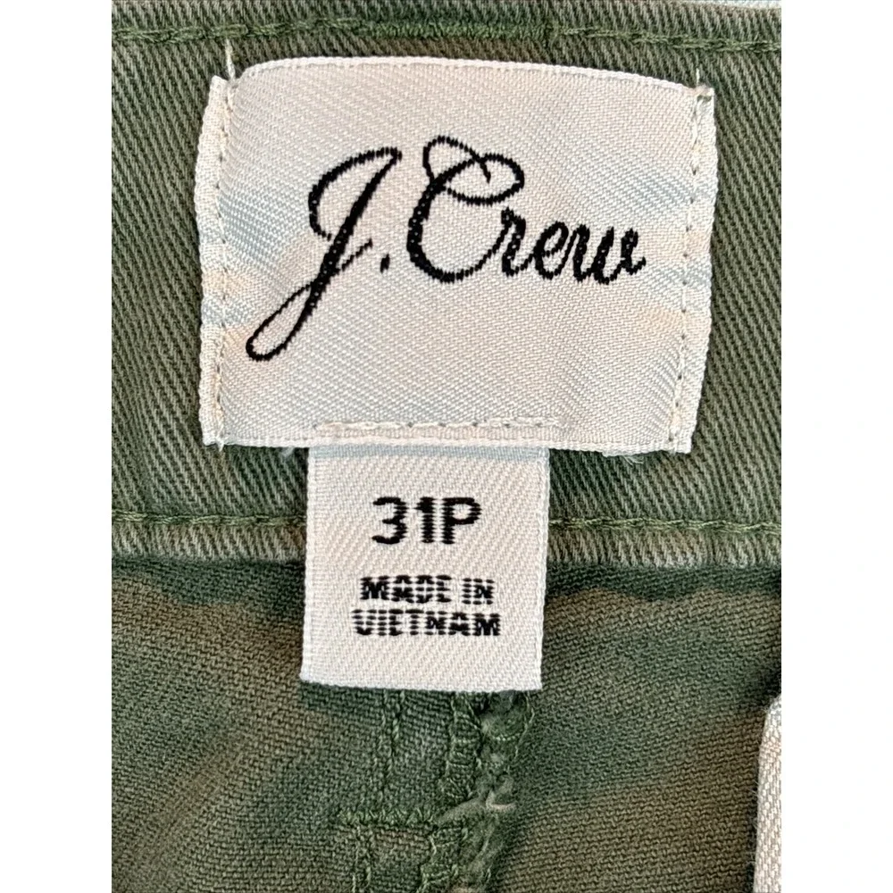 J.crew Women's Crop Pants Vintage Straight  Green High Rise Stretch Petites‎ 31P